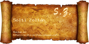 Solti Zoltán névjegykártya